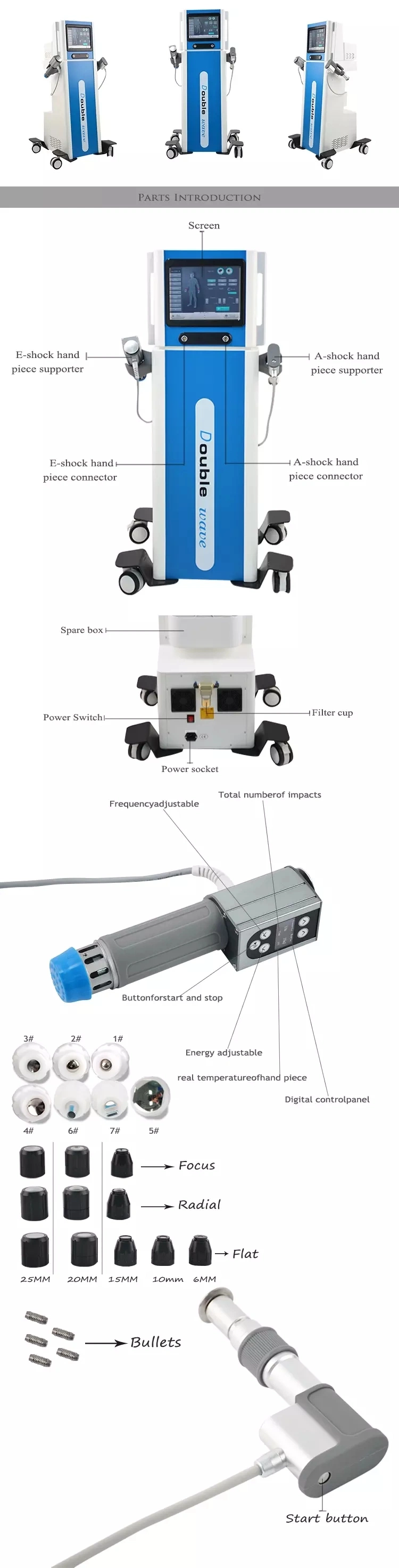 Extracorporeal Shockwave Therapy Machine for ED