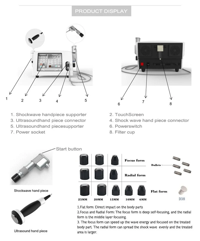 Professional Pneumatic Shockwave Therapy Erectile Dysfunction Ultrasound Promote Blood Circulation Ultrashock Gainswave Machine