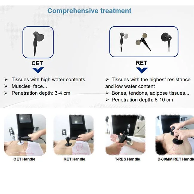 Top Selling 2023 Magic Smart Tecar Physiotherapy Tecar Cet Ret RF Shockwave Ultrsound Smart Tecar Therapy Machine