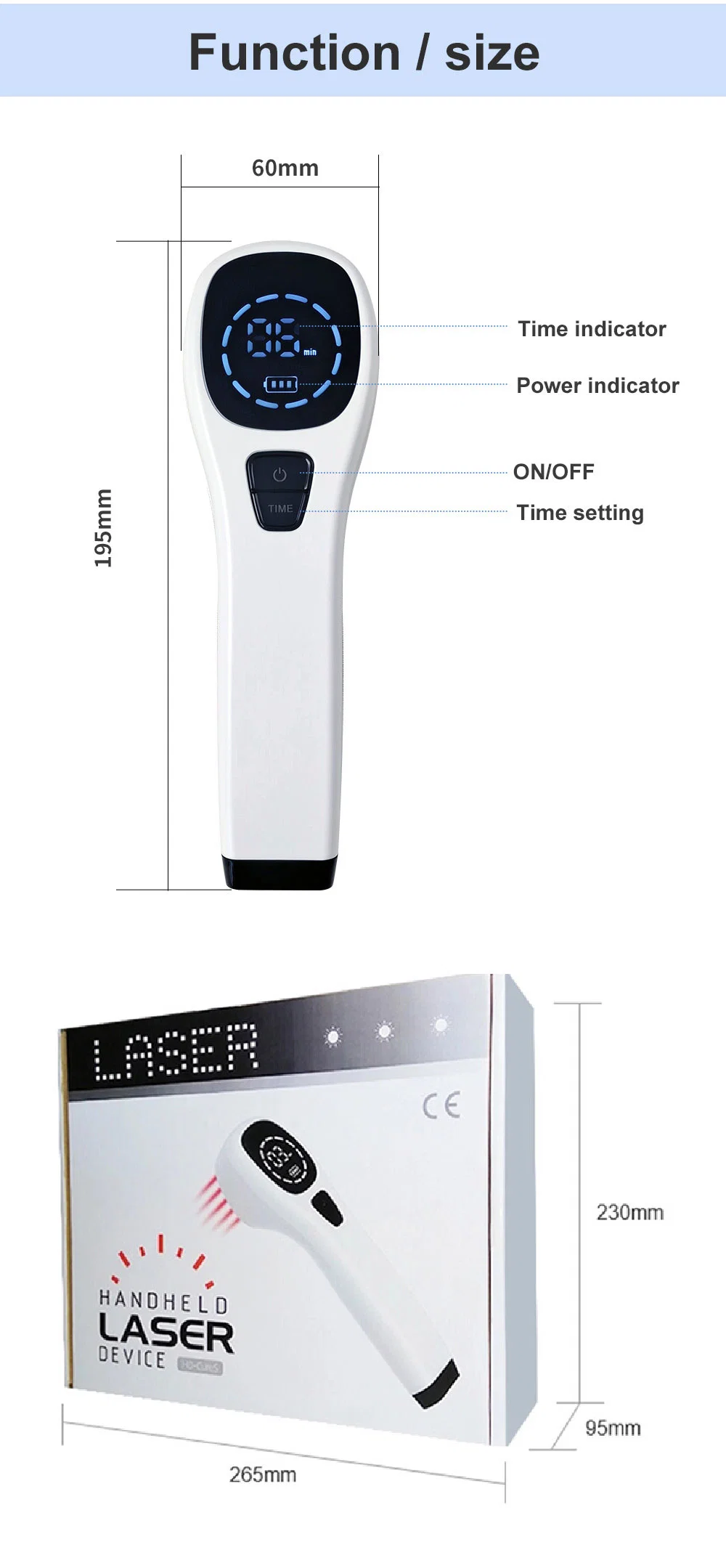 Low Level Laser Light Therapy Pain Management Handpiece Device