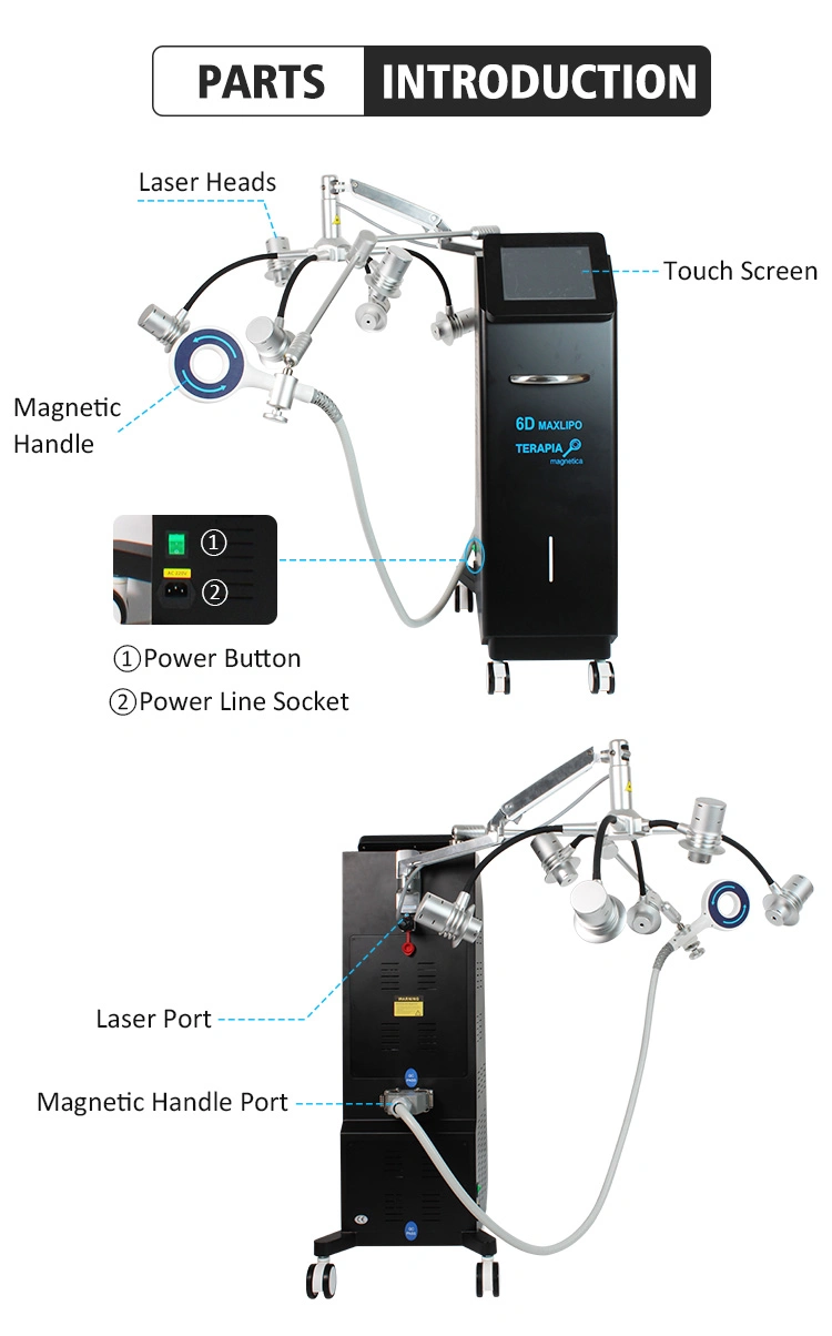 2023 New Arrival 635nm Wavelength Red Light Laser Body Slimming Magnetic Resonance Emtt Pain Relief Therapy Machine