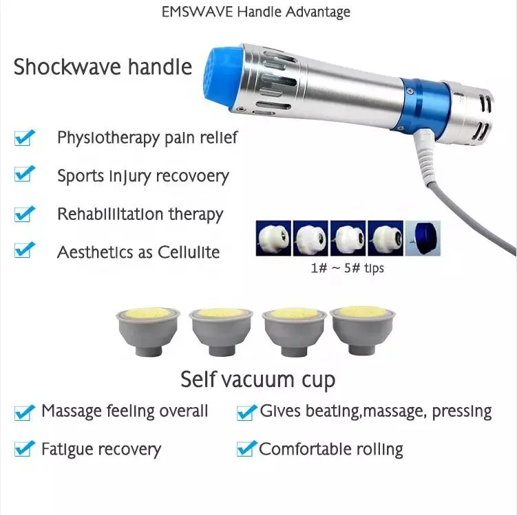 Training Post-Exercise Recovery EMS+Shockwave Physiotherapy Pain Relief ED Treatment Shockwave Therapy Machine