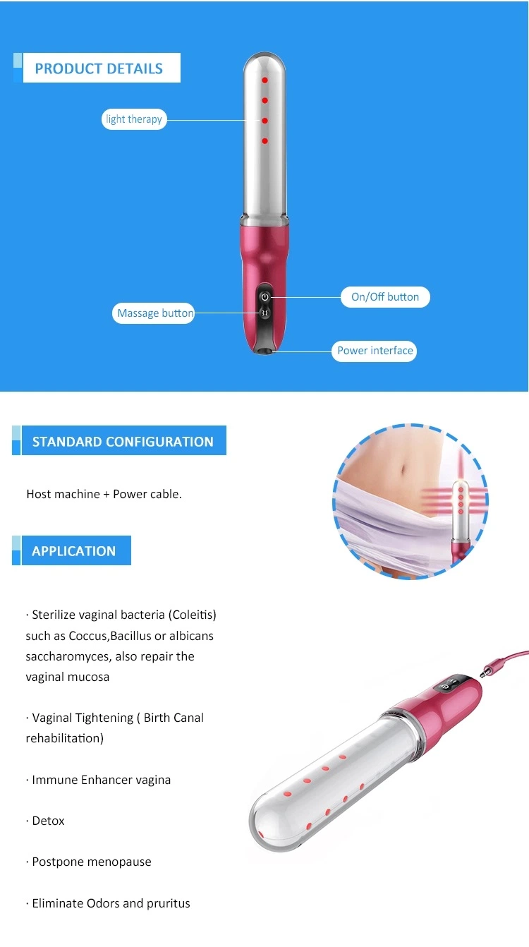 Red LED Light Cold Laser Therapy Device for Vaginal Infection Vaginitis Treatment Health Care