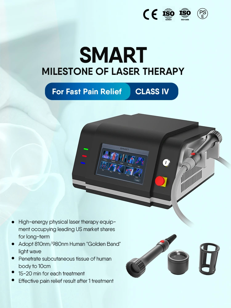 EU &amp; USA Clinic Use Class IV 980nm Medical Laser Equipment Effective Pain Relief for Muscle, Bone, Joint Regeneration Physiotherapy Rehabilitation