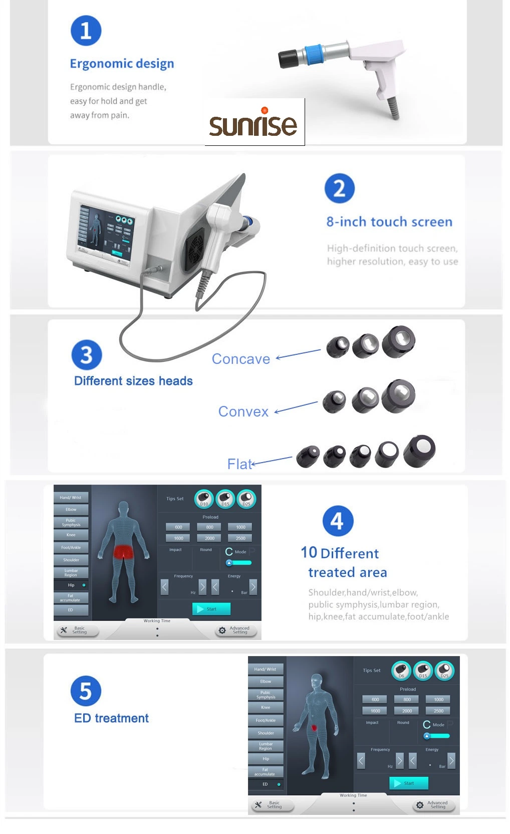 Huanshi Shockwave Therapy Equipment Focus Shock Wave Therapy Machine for Horses Physical Therapy ED Pain Relief