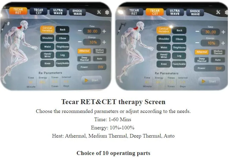 Ultrasound Tecar Shockwave Machine 3 in 1 Ret Cet Tecar+Ultrasound+Shockwave Physiotherapy Equitment