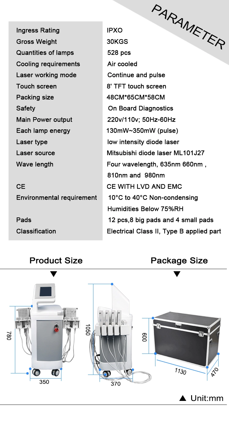 Good Effect Diode Laser Lipo Laser Lipolysis Beauty Machine 12 Paddles Laser Machine