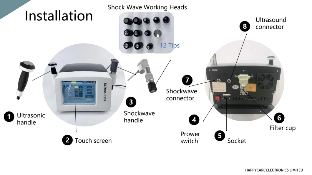 Hc-N040 New Arrival Ultrasound Ultrashock Portable Shockwave Therapy Machine