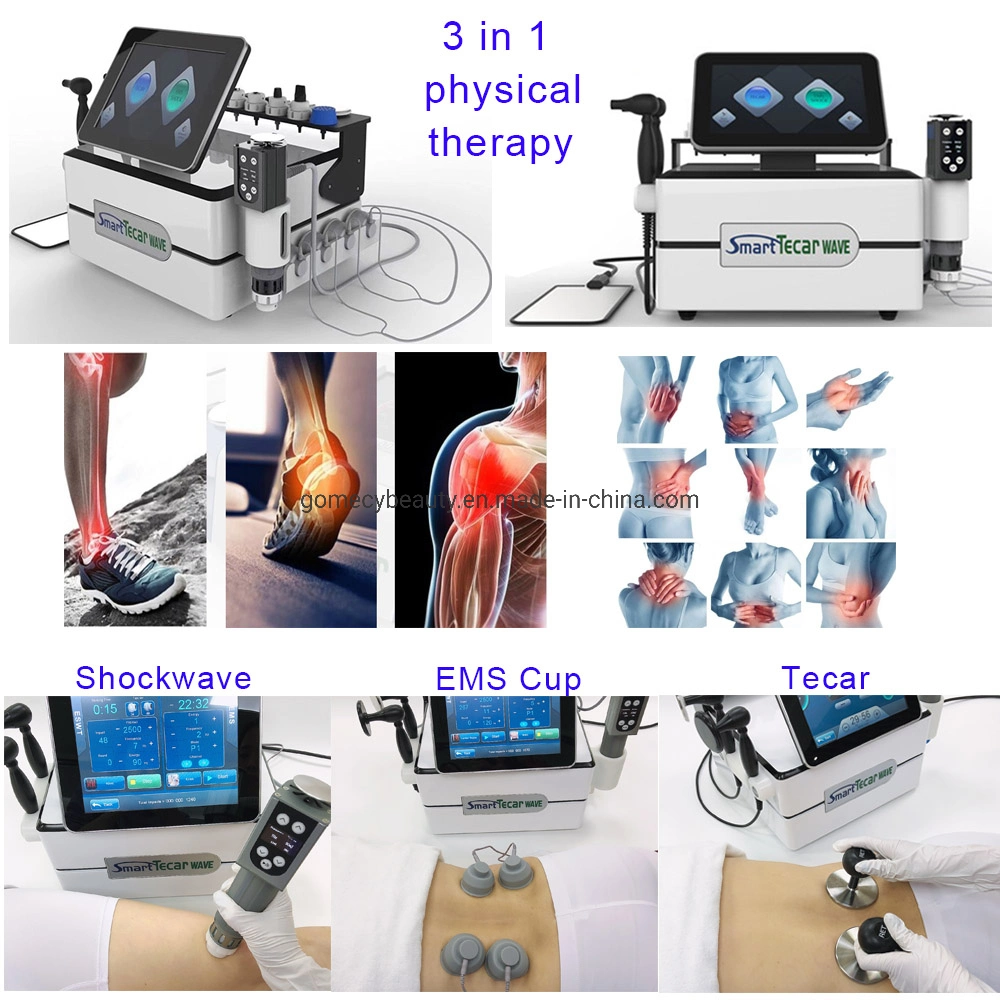 Smart Tecar EMS Shock Wave 3 in 1 Therapy Back Pain Shortwave Diathermy Physio Physiotherapy Machine
