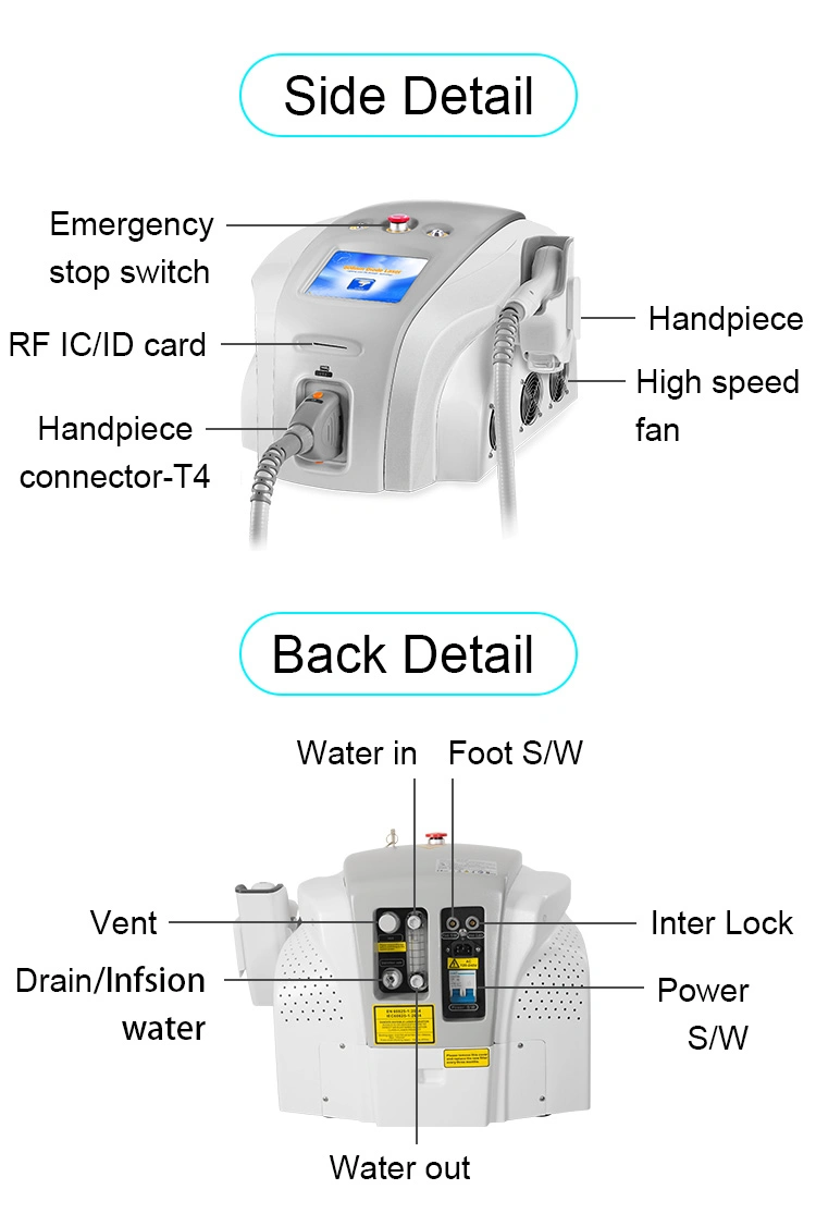 808nm Diode Laser Hair Removal Devices with Pain Free