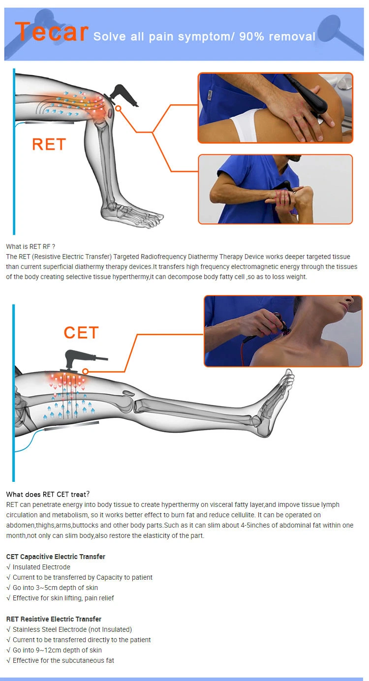 3 In1 Cer Ret RF Shockwave Physical Therapy Machine for Clinic