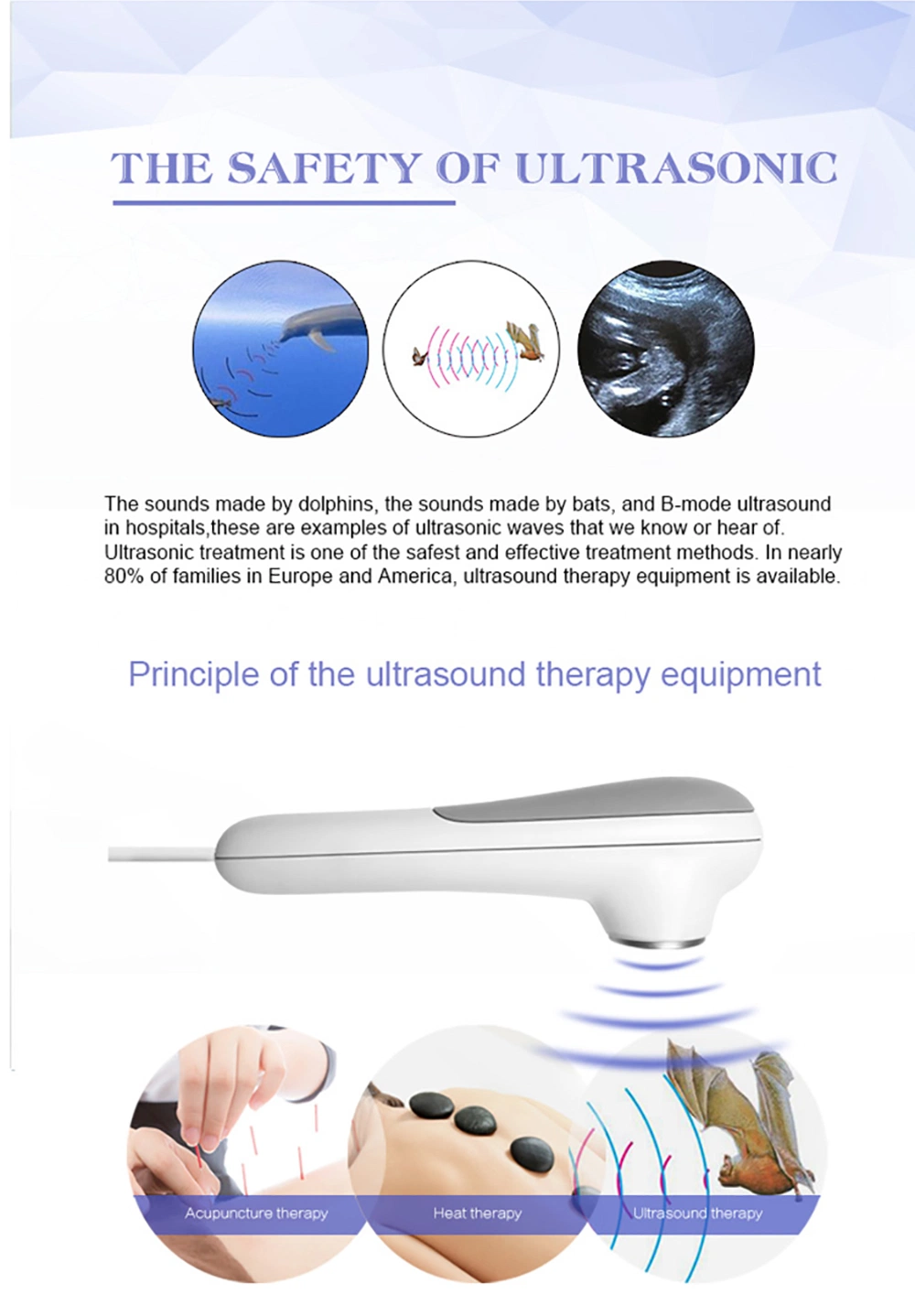 No Radiation No Side Effects Improve Partial Blood Circulation Adjustable Ultrasound Shock Wave Therapy Equipment