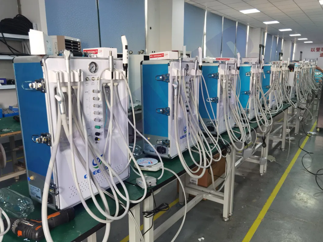 China Factory Low Price Greeloy Portable Dental Mobile Delivery Unit with 600W Air Compressor