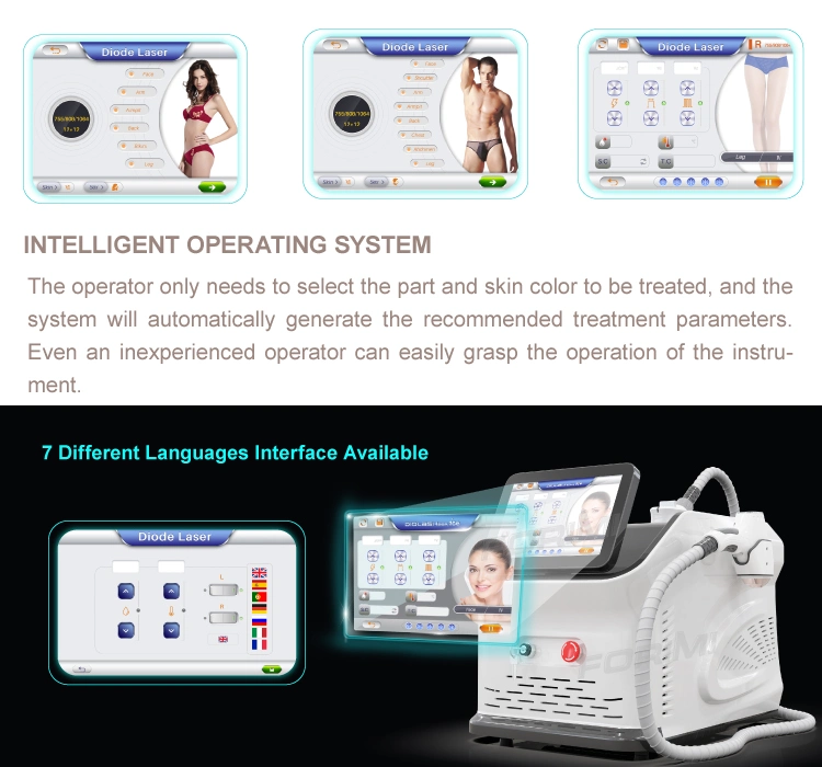 Ama Cold 3 Wavelength 755 808 1064nm Portable Mini Diode 3 in 1 Wavelength Laser Hair Removal Machine