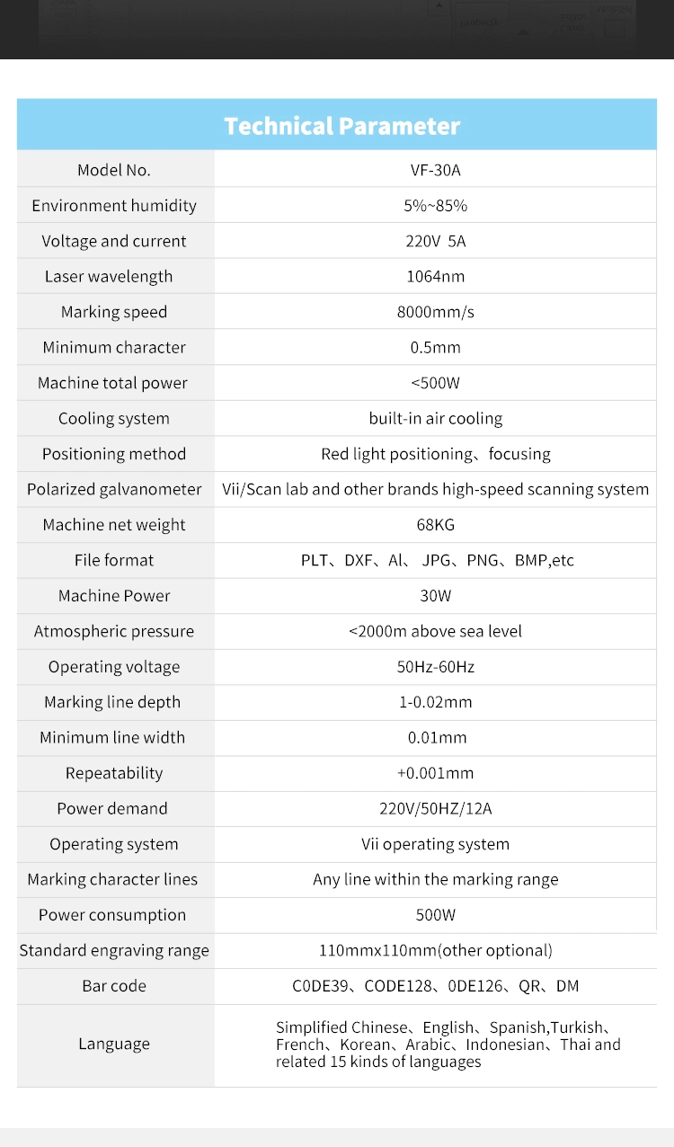 Multi-Language Fiber Laser Machine Continue Wave Laser Marking/ Engraving /Coding Product Day Expiry Date; Food /Agriculture Packaging Industry