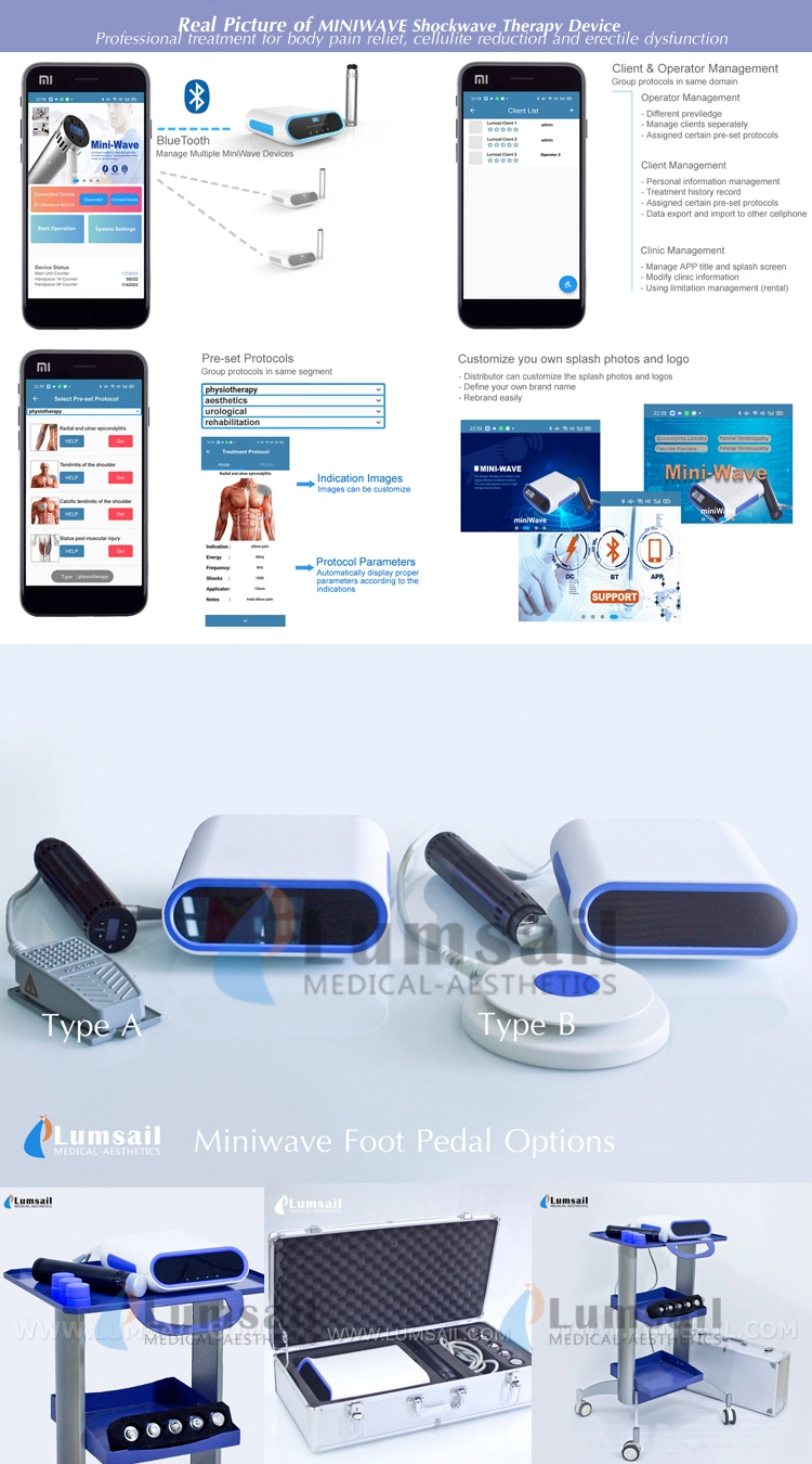 OEM/ODM Miniwave Radial Pulse Wave Therapy Device / Acoustic Wave Therapy Machine