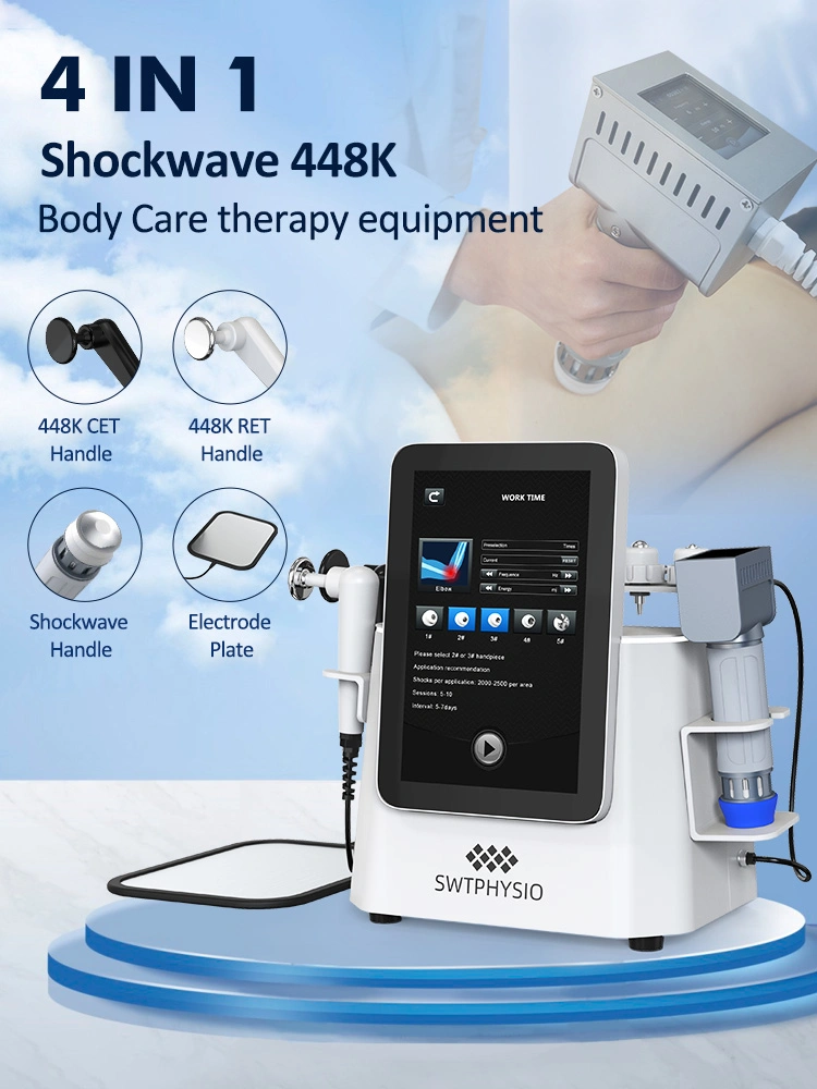 Portable 2 in 1 448K RF Skin Care and Shockwave Physical Therapy ED Tratment Beauty Machine