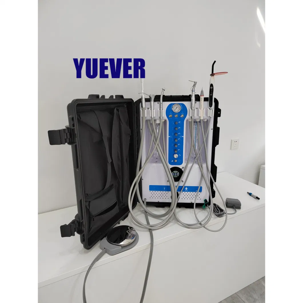 Mobile Dental Unit with 4 PCS Accessories Dental Surgery Equipment 600W Oil Free Compressor