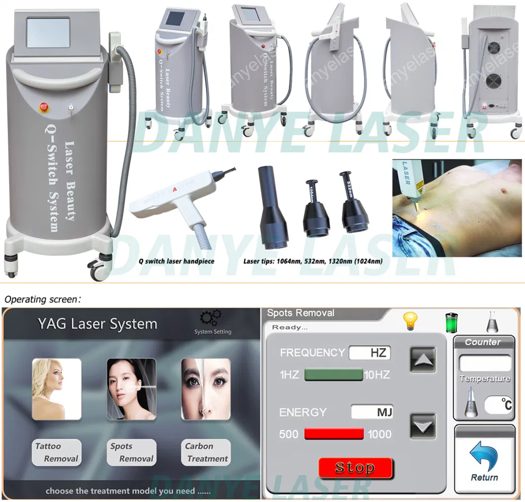 TUV and CE Approved Picosecond ND YAG Laser Tattoo Removal 1064nm 532nm Pigment Removal