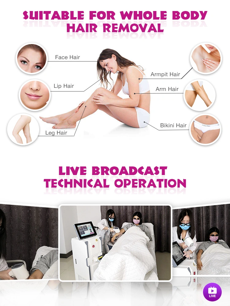 Laser Hair Removal Cost Wholesale Beauty Machine Vertical 3 Waves Permanent 808nm Laser Diode Hair Removal Machine Skin Smooth High Power