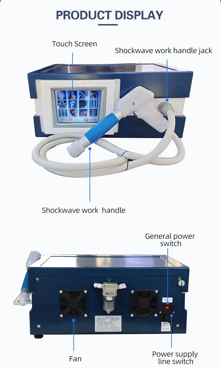 Physiotherapy Equipment Medical Portable Ultrasound Shockwave Therapy Machine for Pain Relief