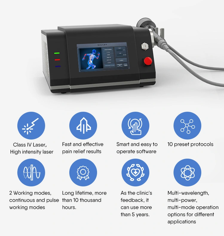 EU &amp; USA Clinic Use Class IV 980nm Medical Laser Equipment Effective Pain Relief for Muscle, Bone, Joint Regeneration Physiotherapy Rehabilitation