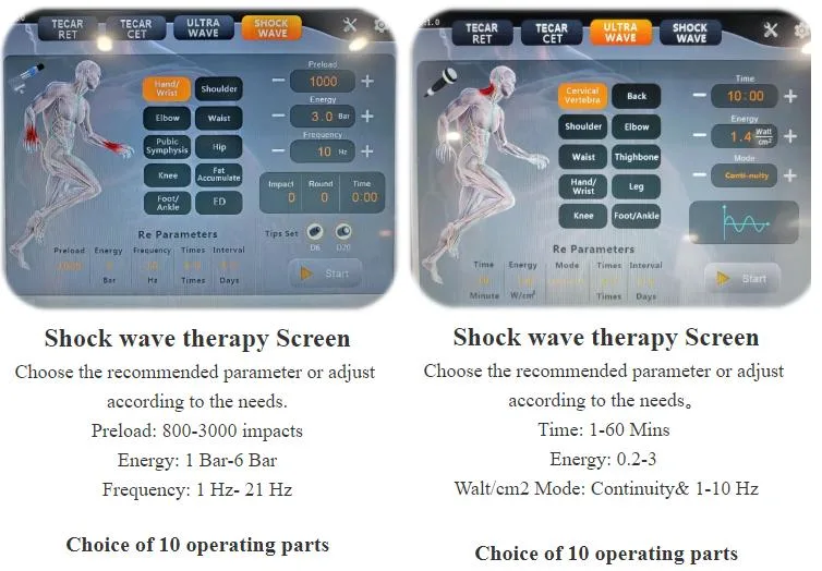 Ultrasound Tecar Shockwave Machine 3 in 1 Ret Cet Tecar+Ultrasound+Shockwave Physiotherapy Equitment