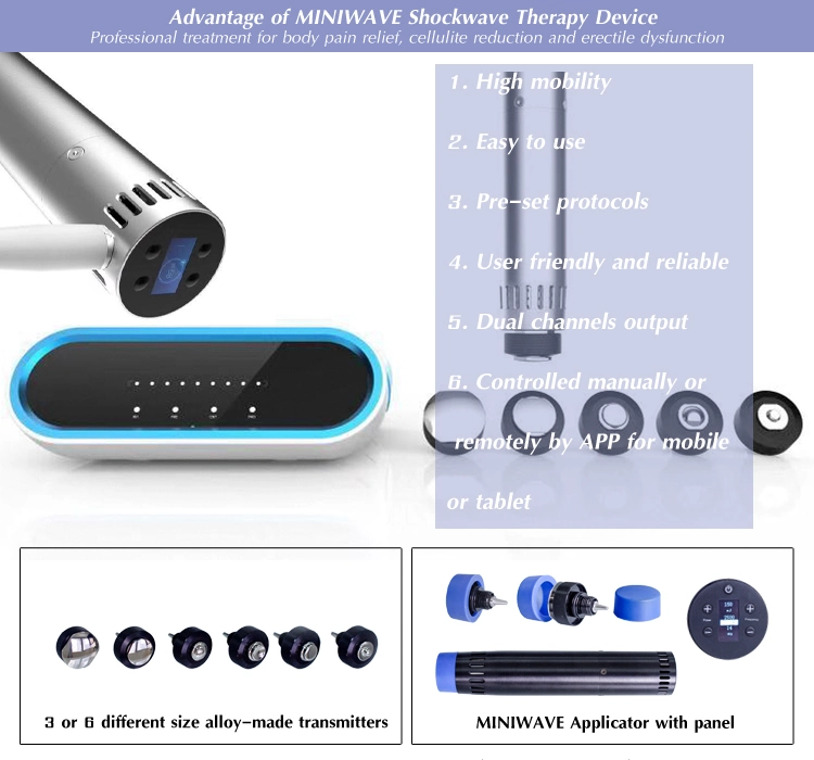 OEM/ODM Miniwave Radial Pulse Wave Therapy Device / Acoustic Wave Therapy Machine