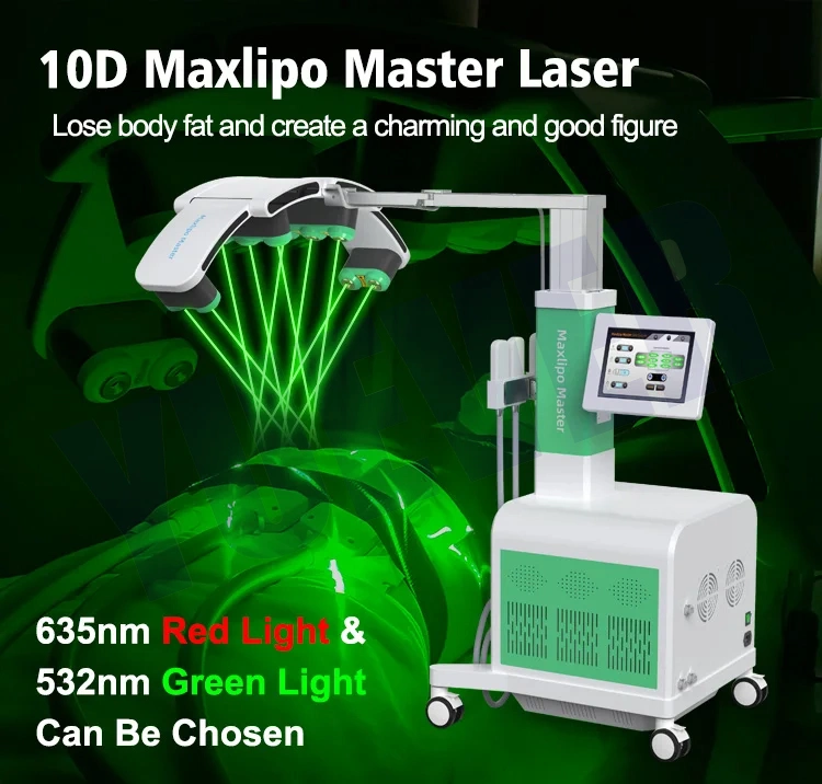 Beauty Salon Cryo 10d Max Lipo Cold Laser Green Red Laser Light Body Slimming Belly Fat Cellulite Reduction Machine