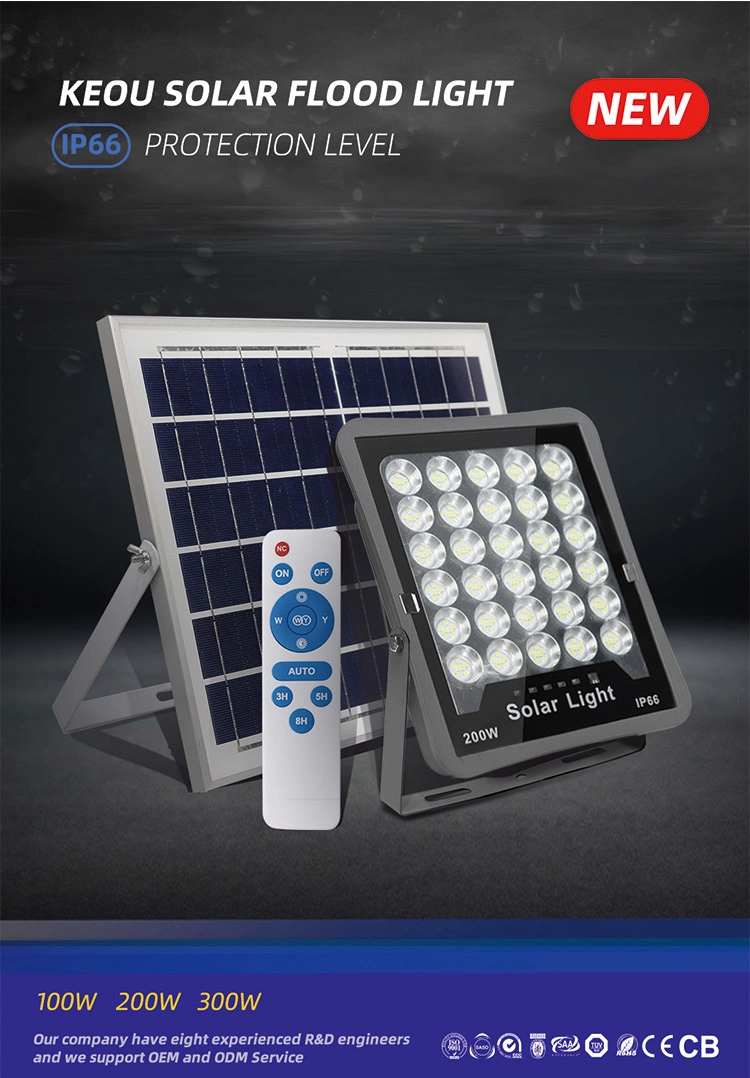 LED Solar Outdoor Flood Light 200W High Light Efficiency More Energy Saving Only Solar Floodlight