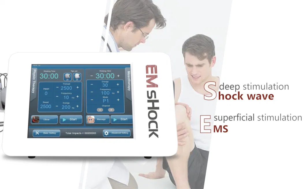 Eswt Physiotherapy Shockwave Medical Equipment Pain Relief Shockwave Therapy Machine