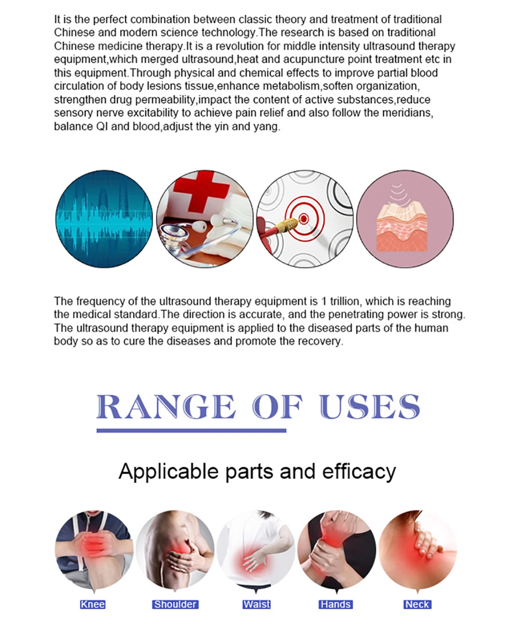 No Radiation No Side Effects Improve Partial Blood Circulation Adjustable Ultrasound Shock Wave Therapy Equipment