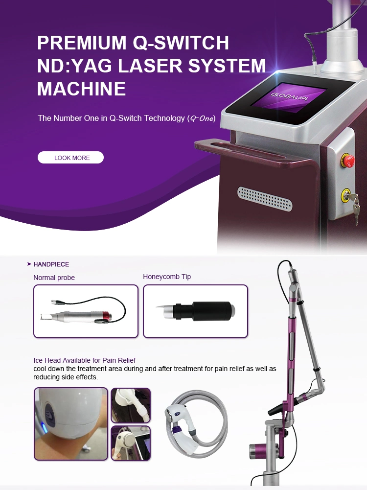 Comfortable Whiten Laser 1064/532nm Q Switch ND YAG Laser Tattoo Removal Machine
