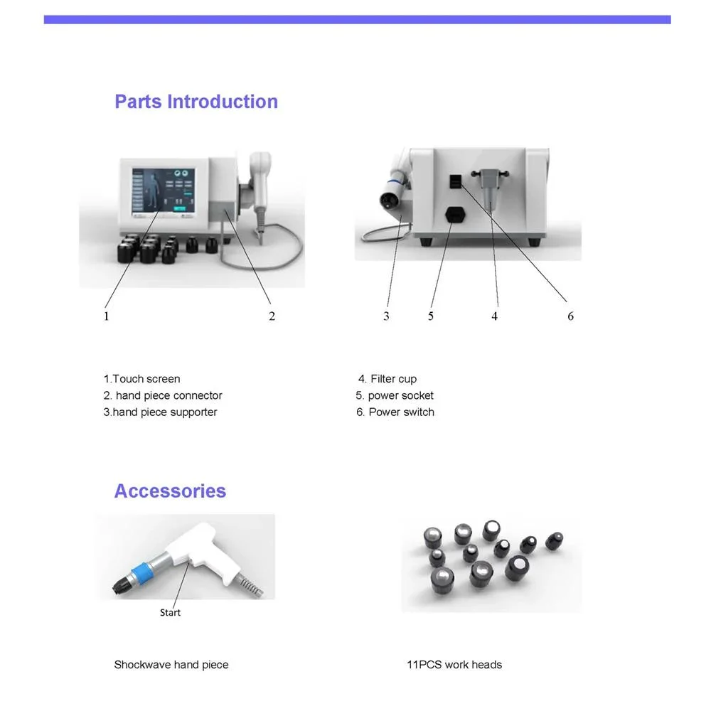 Portable Electric Shock Wave Physical Therapy Equipments Shockwave Therapy Machine for ED