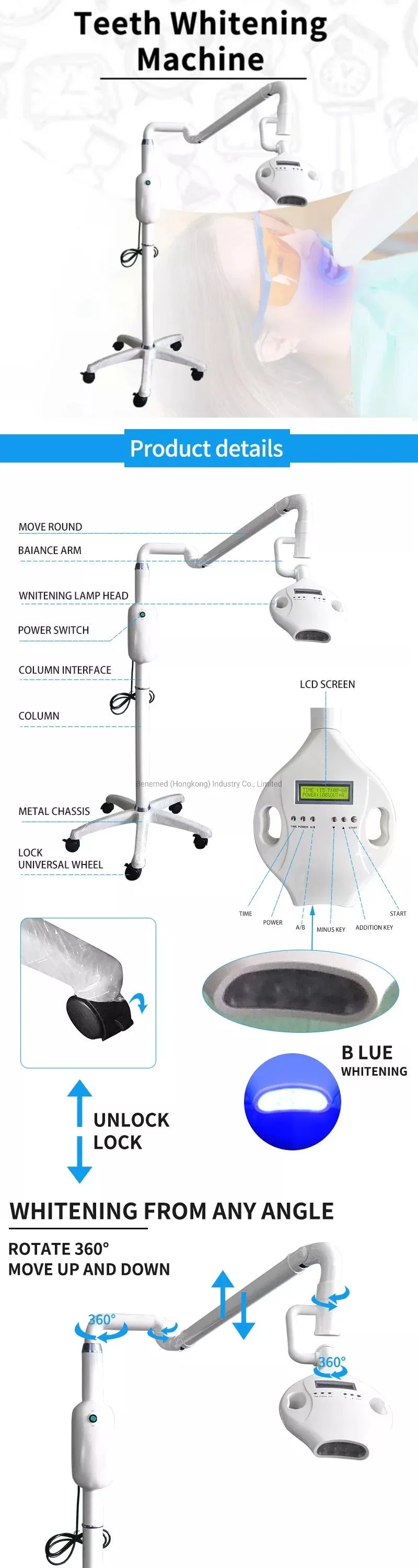 2021 New Dental LED Therapy Cold Lamp Teeth Whitening Machine