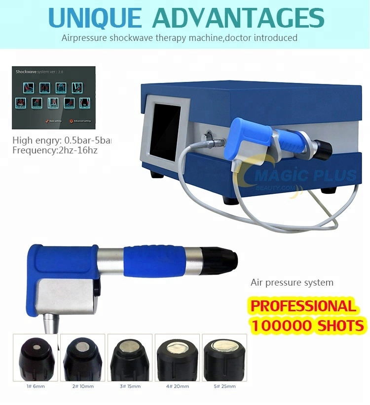 Professional Portable Shock Wave Machine 8 Bar Orthopedic Pneumatic Shock Wave Therapy Eswt Machine