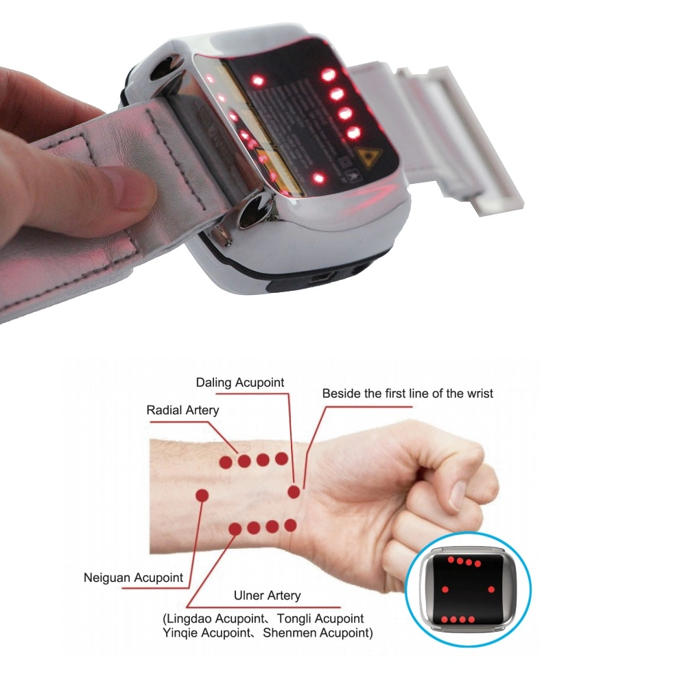 650nm Cold Laser Therapy Watch Wrist for Diabetes Hypertention Medical Therapeutic Apparatus