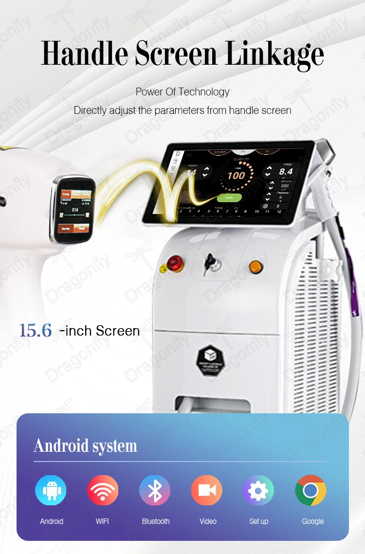 Free Handle 1200W 1600W 2000W Laser Ice Cool 755 808 1064nm Us Bars 2in1 Dualhandle IPL Diode Laser Two Functions