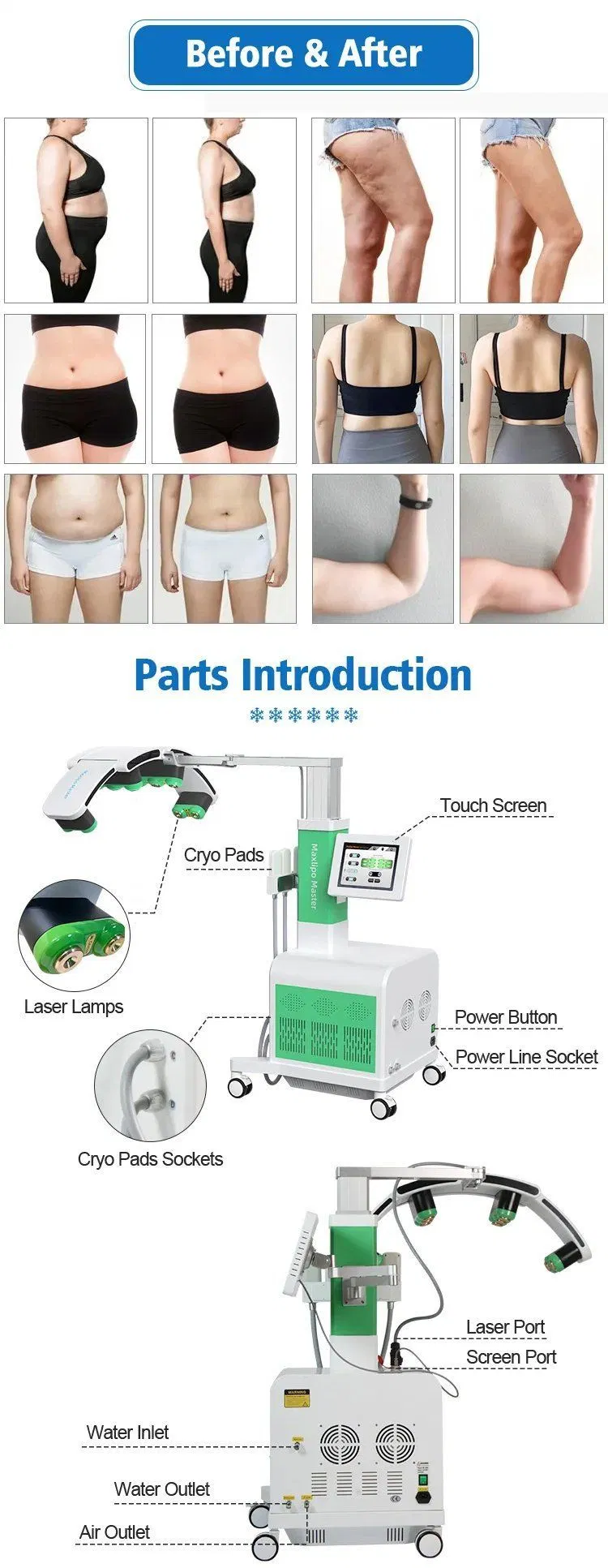 2024 Portable Luxmaster Emerald Lipo Cold Body 10d Green Red Laser Slimming with EMS Weight Loss Fat Removal Machine for Commercial