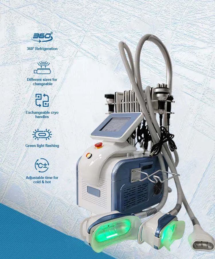 Most Popular 360 Degree Different Sizes for Changeable Combine Cryolipolysis Cavitation Treatment with RF to Enhance Slimming Effect of Beauty Equipment