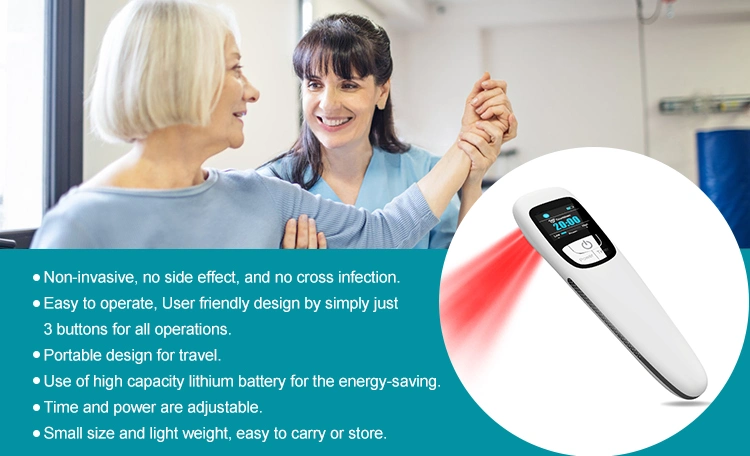 Home Use Medical Pain Relief Semiconductor Low Level Cold Laser Therapy Device with LCD Screen