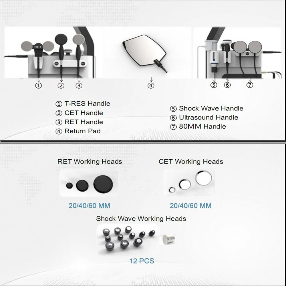 Factory Offer 3 in 1 Rehabilitation Equipment 450kHz Radiofrequency Tecar Therapy Machine with Shockwave &amp; Ultrasound