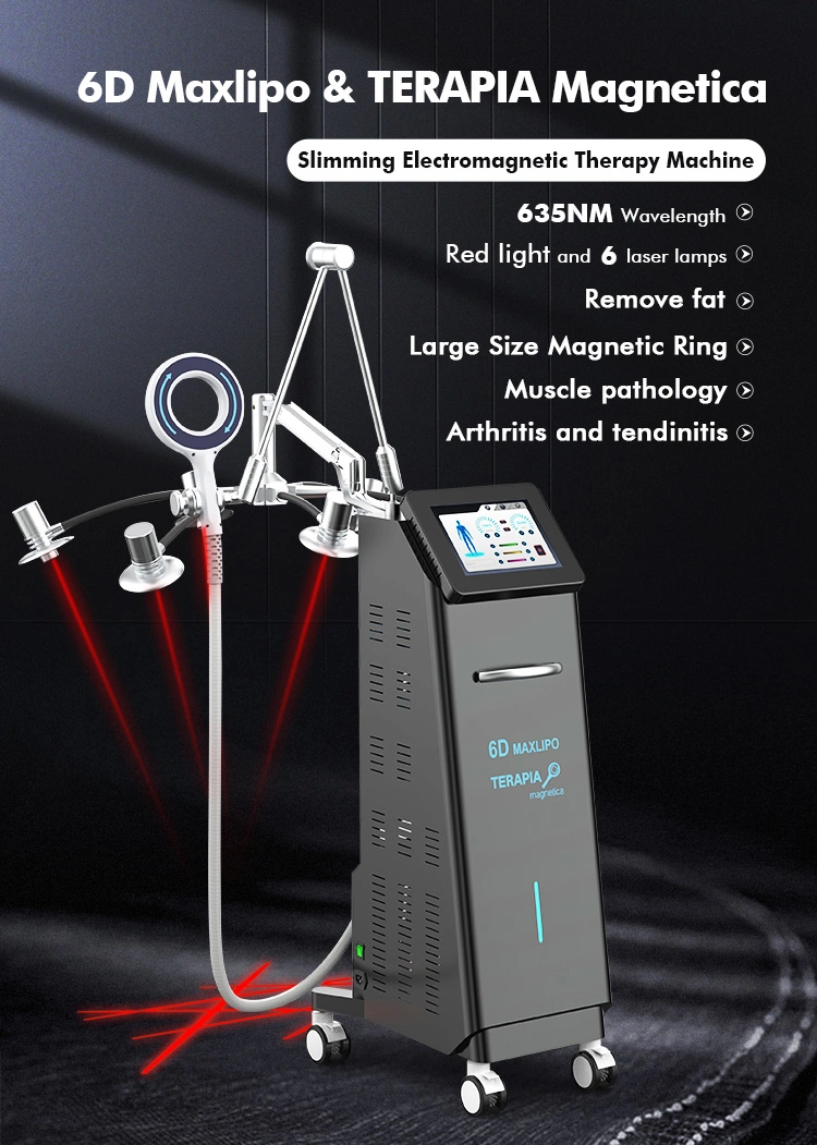 2023 New Arrival 635nm Wavelength Red Light Laser Body Slimming Magnetic Resonance Emtt Pain Relief Therapy Machine
