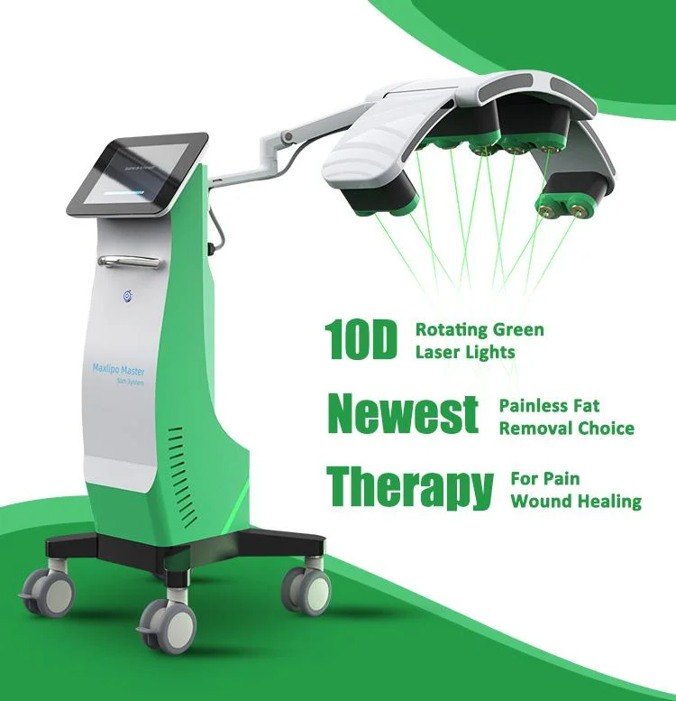 2023 New Arrival 532nm Cold Diode Laser for Fat Loss 10 Green Laser Therapy 6D 10d Painless Slim Machine