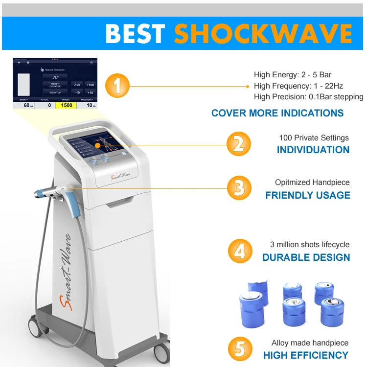 Shockwave Therapy Equipment Acoustic Wave Pain Free Joint Shockwave Therapy Vertical Machine