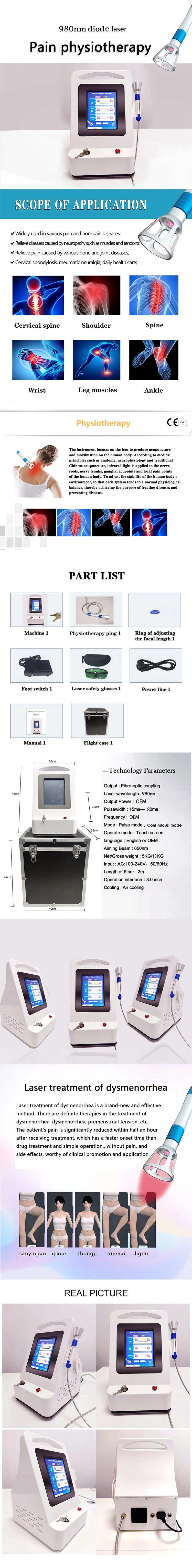 Class IV High Power 60W Therapy Laser Physiotherapy Machine 810nm 980nm 1064nm Diode Laser Therapy Machine for Pain Relief