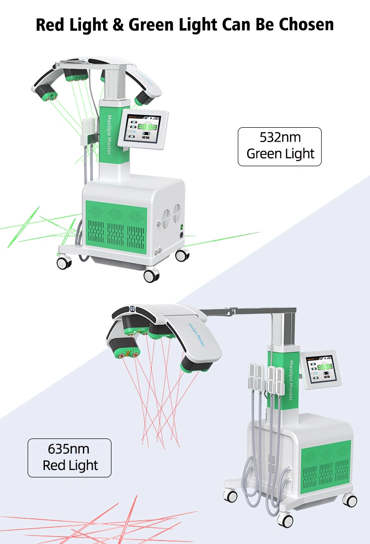 Full Body Fractional RF Laser 532nm Green Red Light Cold Lipo Pads Body Contourting Laser Beauty Slimming Machine