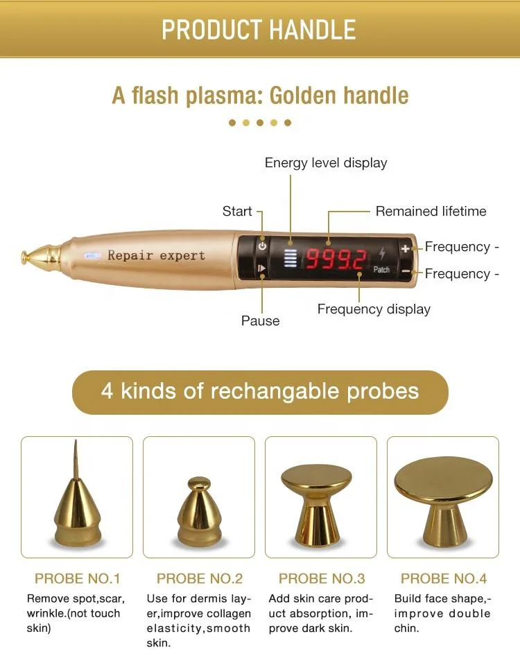 Hot Sale 2 Handle Cold Ozone Plasma Beauty Pen for Eyelid Lifting Ance Removal Skin Rejuvenation Professional Fibroblast