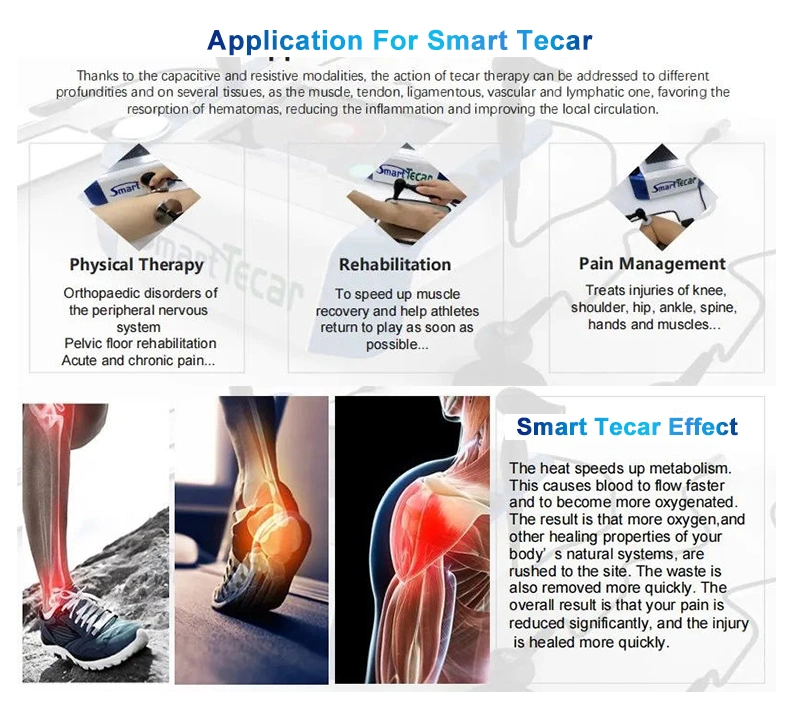 Smart Tecar Ret Cet RF Shockwave Diathermy Physiotherapy 448kHz Tissue Regeneration Therapy Machines