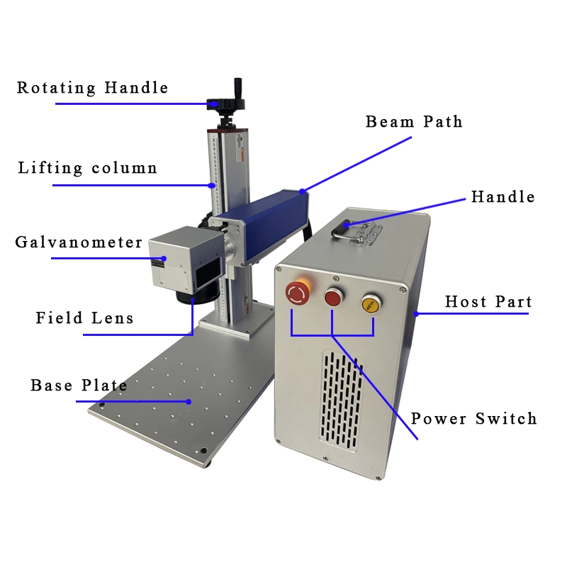 20W 30W 50W Desktop Fiber Laser Marking Machine for Metal Steel Aluminum Engraving